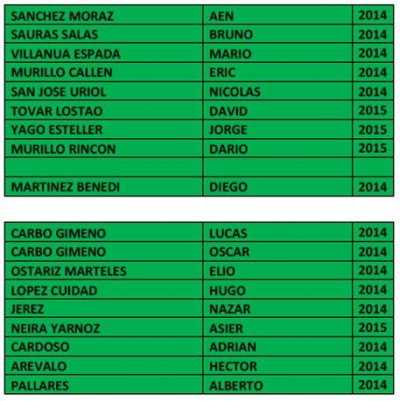 Integrantes equipo de fútbol INICIACION SALA 2014/2015 del CD Cuarte
