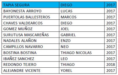 Integrantes equipo de fútbol PREBENJAMINES 2017 A del CD Cuarte